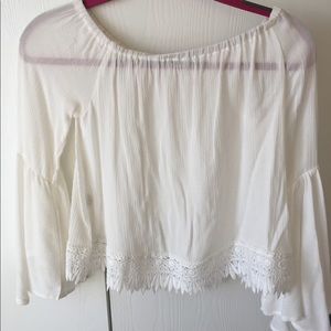 Off the shoulder flowy crop top